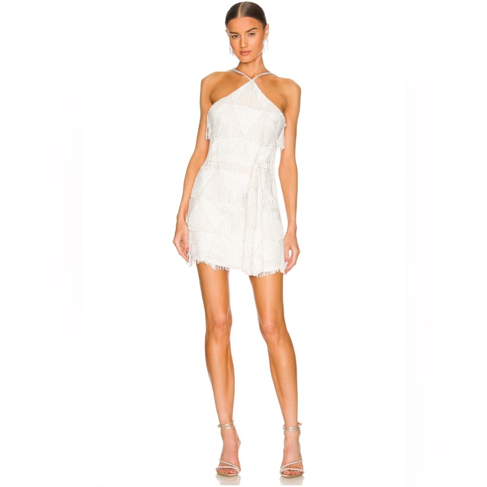 Retrofete Clover Dress in White Fringe